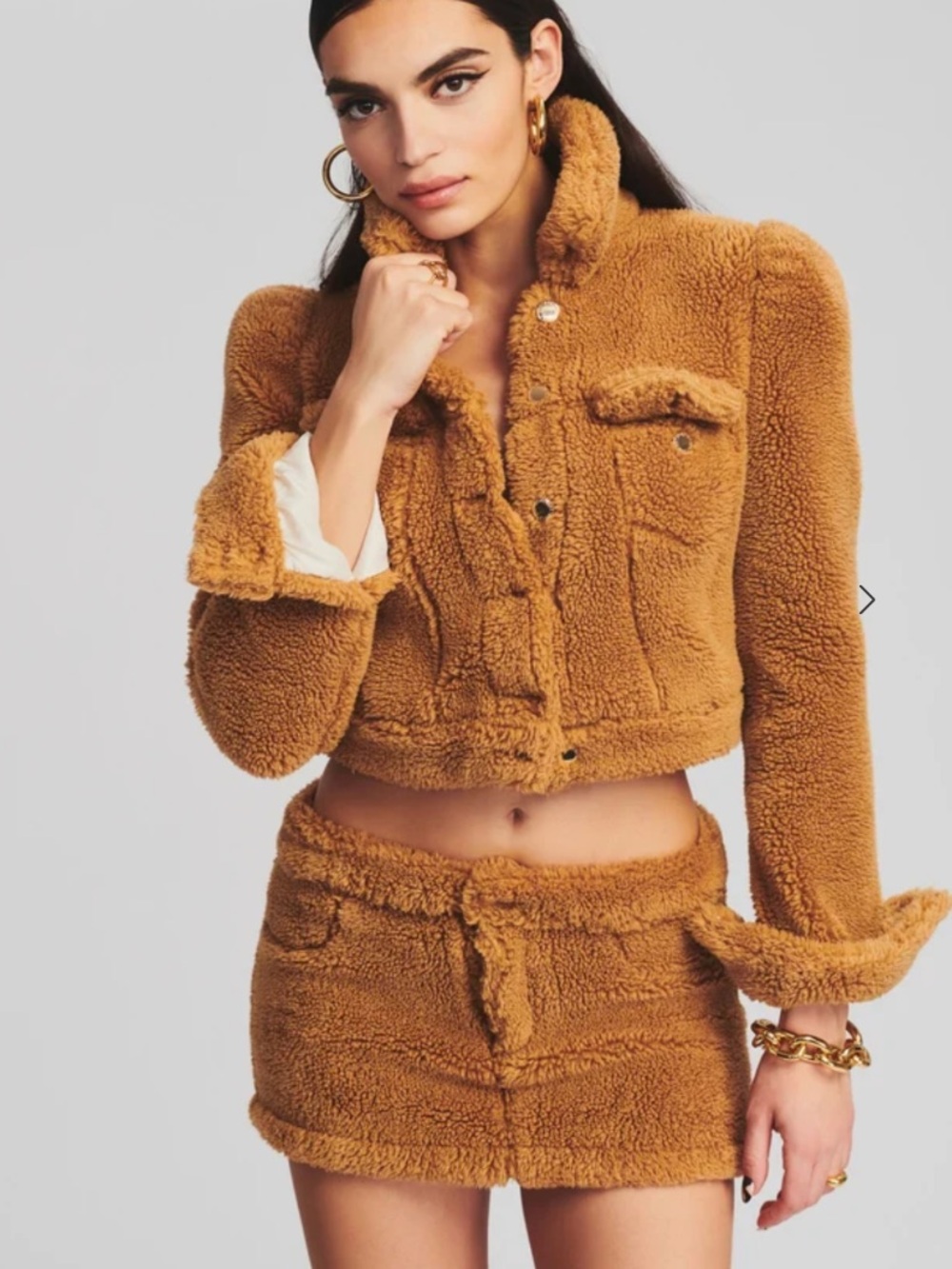 Retrofete Brie Teddy Faux Fur Jacket XS